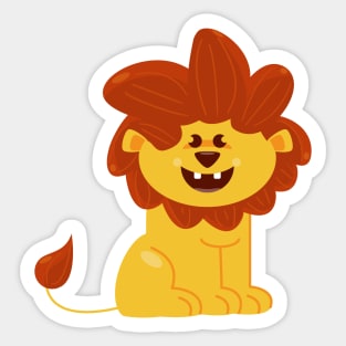 Cute lion sitting and smilling Sticker